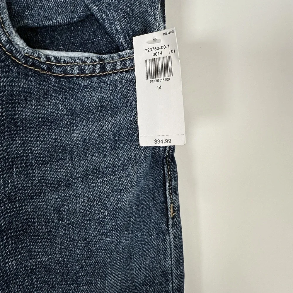 Old Navy Girls Jeans Size 14 Loose Medium Wash Distressed NEW‎ NWT